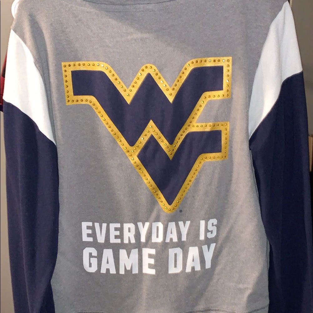 PINK WVU zip up hoodie
